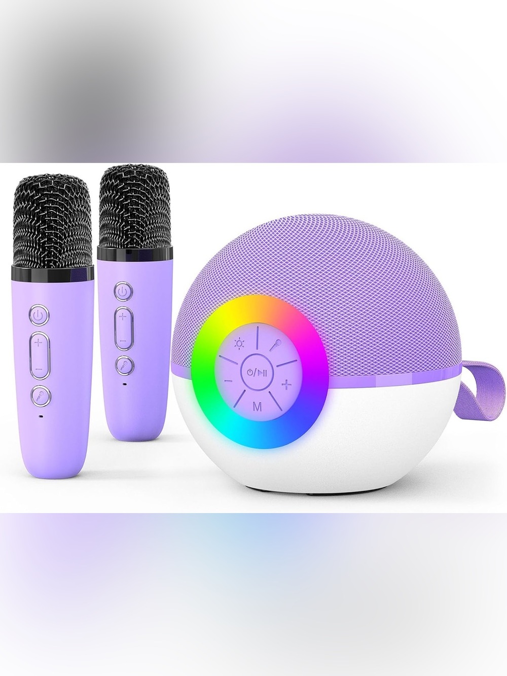 Portable Wireless Karaoke Speaker with Microphones - Purple